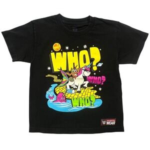 Kids Youth Small WWE The New‎ Day Who ARE YOU Authentic Wear Black T-Shirt J5